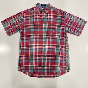 VTG Tommy Hilfiger Men’s Shirt Check Plaid Colorblock S/S Button Up 90s Size S-M